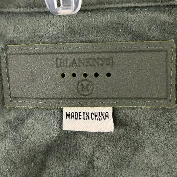 Blank NYC Women Green Suede Long Sleeve Jacket Fairy Boho Grunge Size Medium - Picture 4 of 11